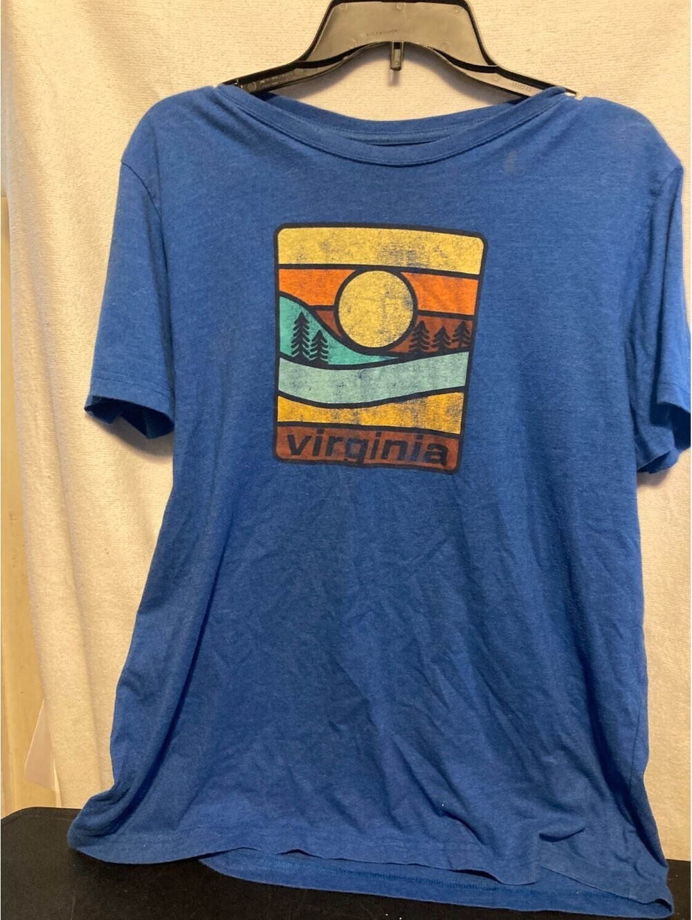 Commonwealth Picker Screen Worn Virginia T-Shirt Mens Large Blue Kevin